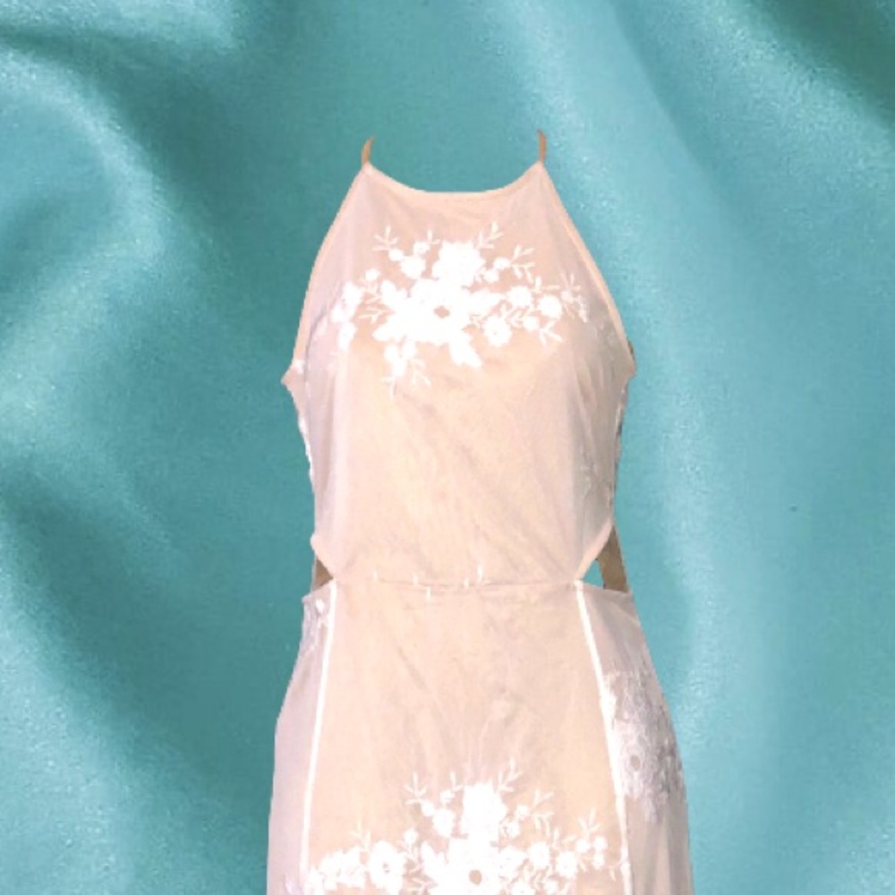Embroidered floral maxi dress